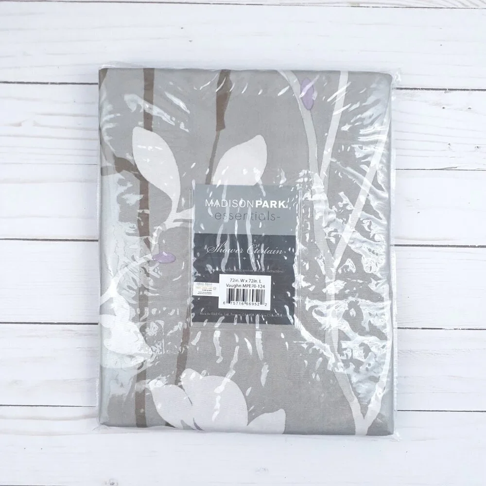 Madison Park Fabric Shower Curtain Vaughn Gray Floral